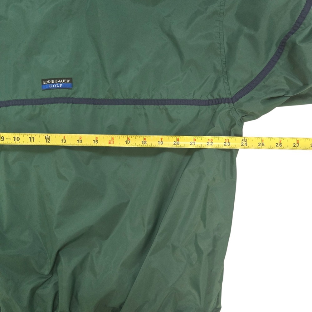 Vintage EBTEK Eddie Bauer Pullover Windbreaker Mens Size L Green V Neck Golf - Picture 4 of 5